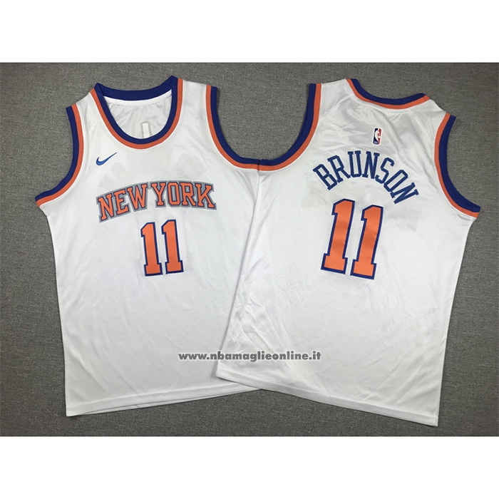 Maglia Bambino New York Knicks Jalen Brunson #11 Association 2022-23 Bianco